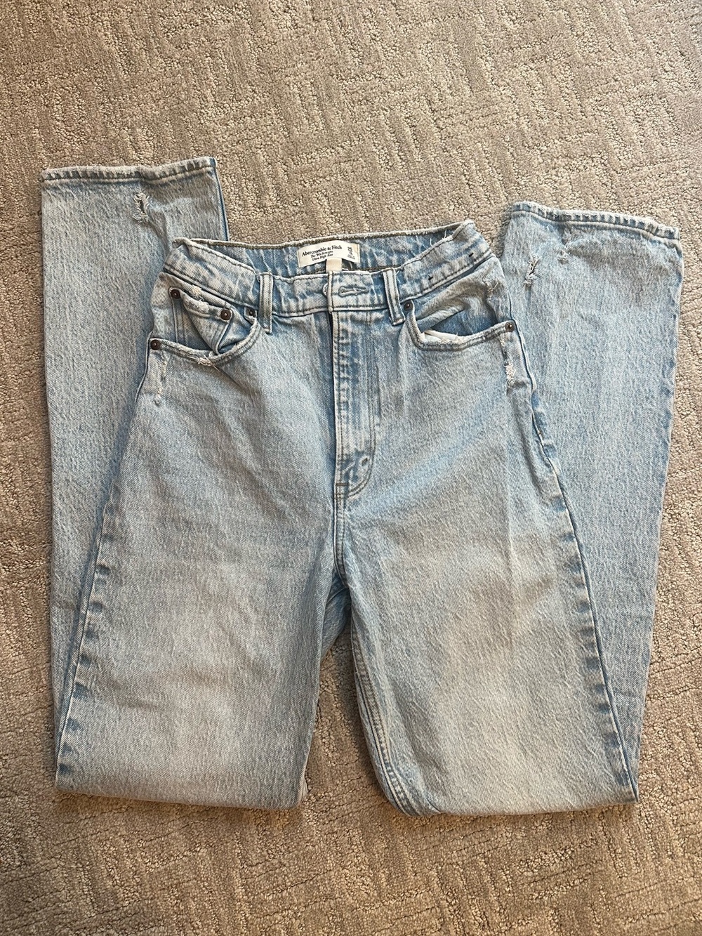 Abercrombie & Fitch Light Wash High-Rise Straight Jeans